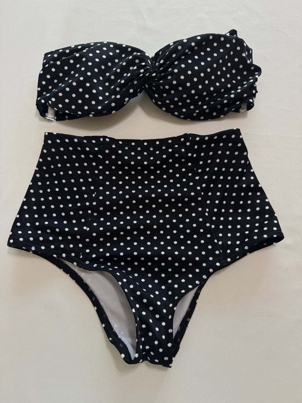 Retro Pin Up Polka Dot High Waisted Bikini Set Cottagecore Swimwear
